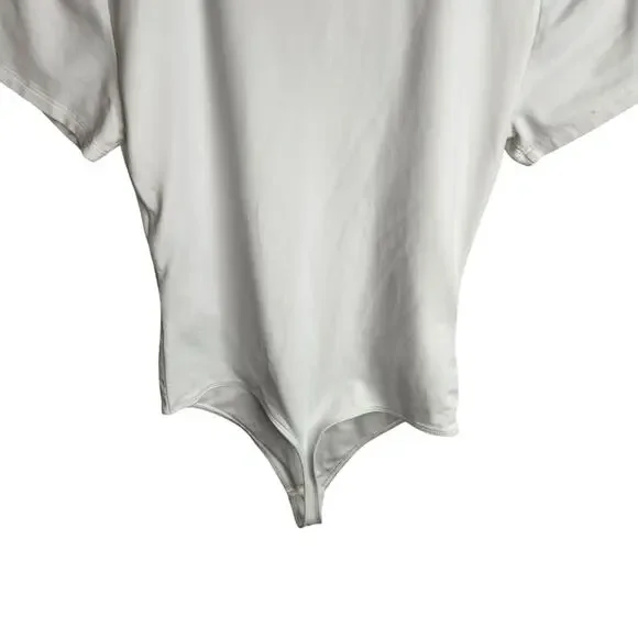 Aritzia Babaton Contour Crew Short Sleeve Bodysuit Womens Size Medium White - Picture 7 of 9